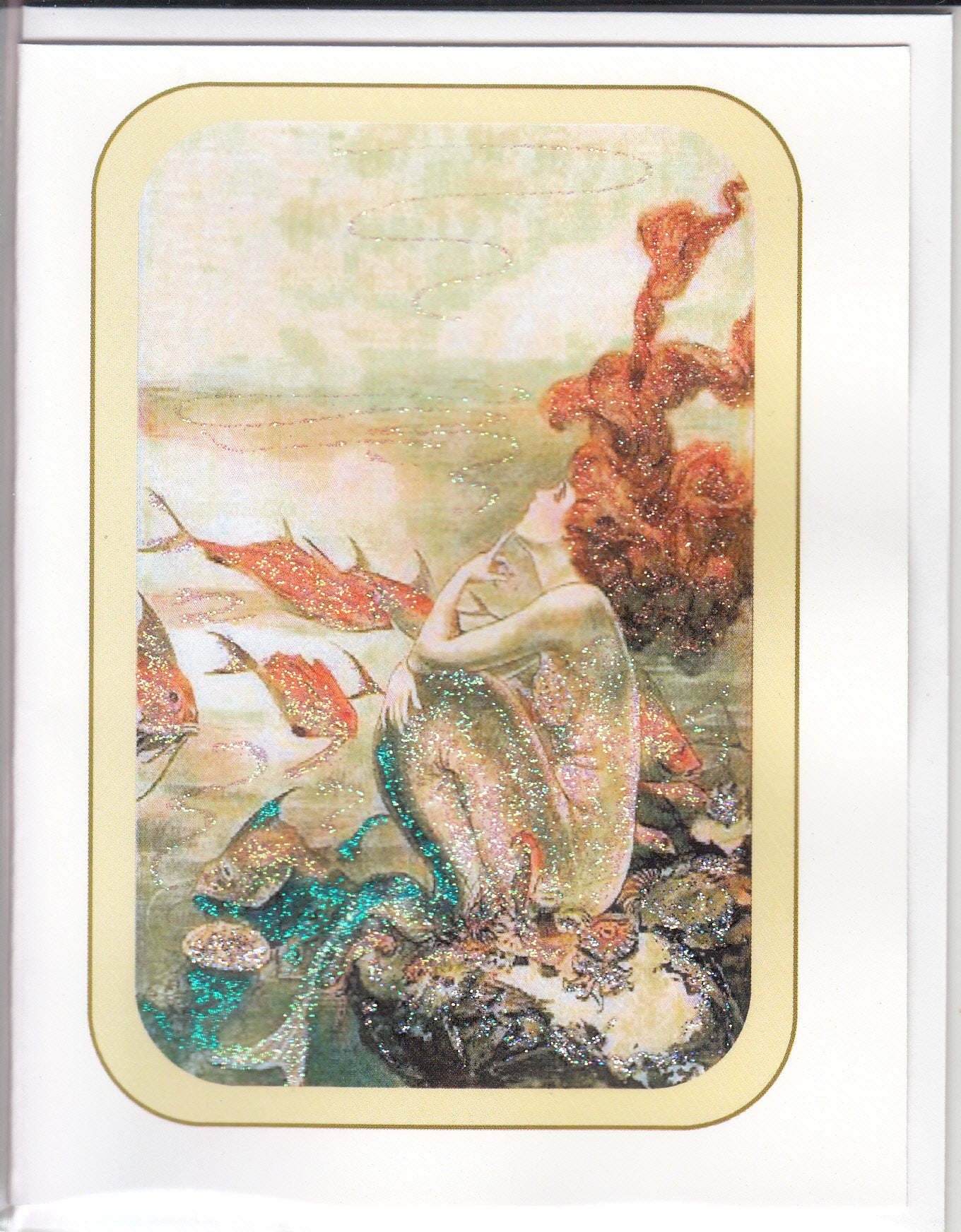 Dreaming of Above Mermaid Glitter Note Card