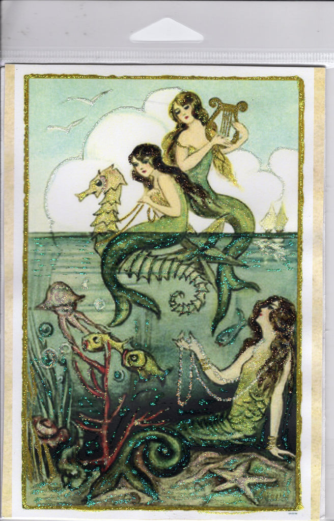 Above the Sea Mermaid Glit Prnt-glitterprint : size: 5x7