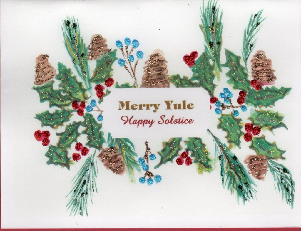 Merry Yule, Happy Solstice Glitter Card