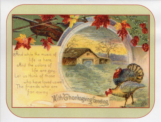Music of Life Thanksgiving Glitter Card