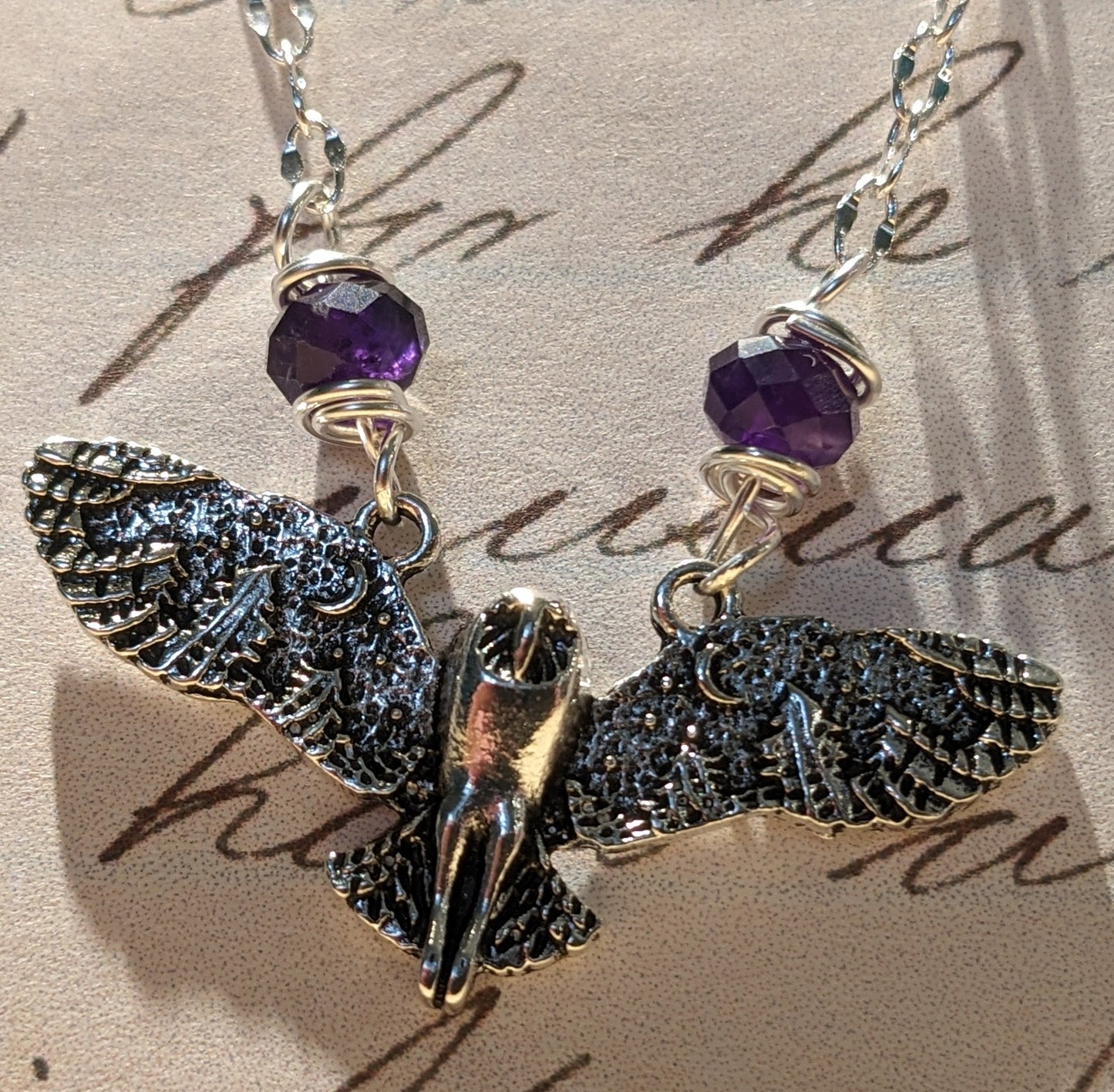 Amethyst Owl Totem Pendant Necklace