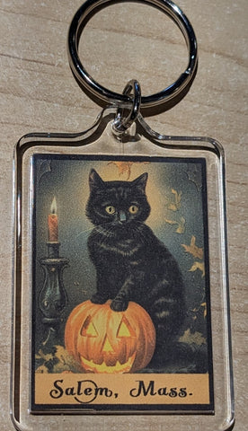 Black Cat by Candlelight Keychain
