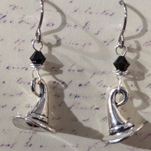 Fancy Witch Hat Charm Earrings