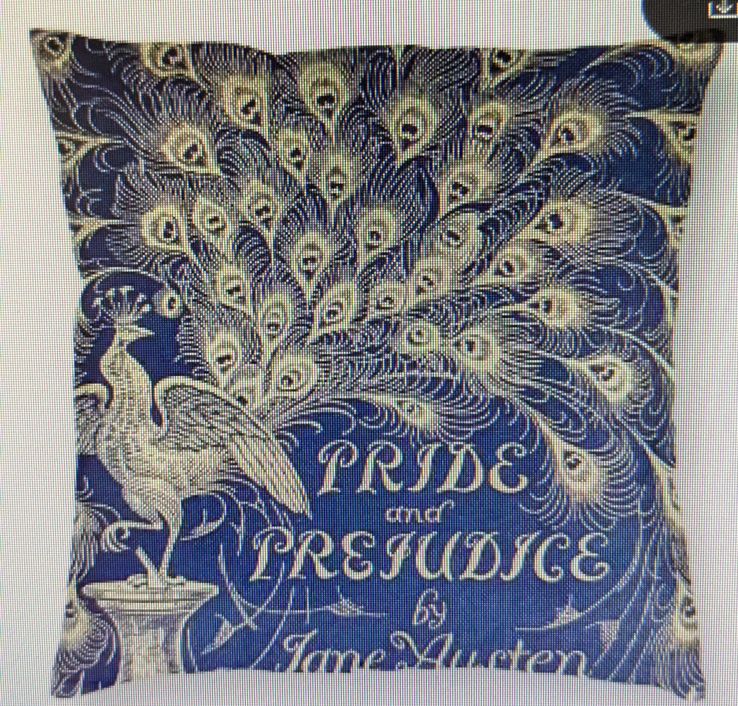 Pride & Prejudice Peacock Pillow 18 x 18"