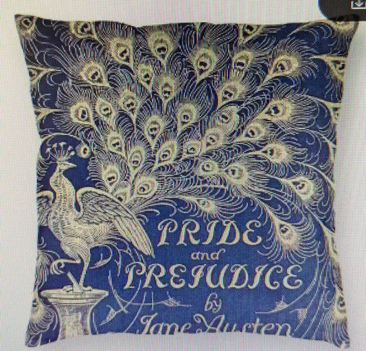 Pride & Prejudice Peacock Pillow 18 x 18"