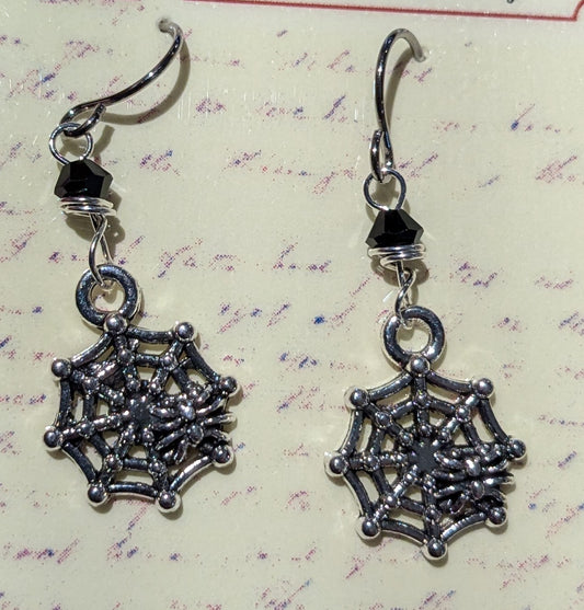 Mini Spider Web Drop Earrings