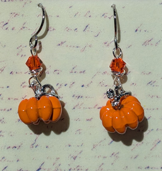 Fancy Pumpkin Charm Earrings