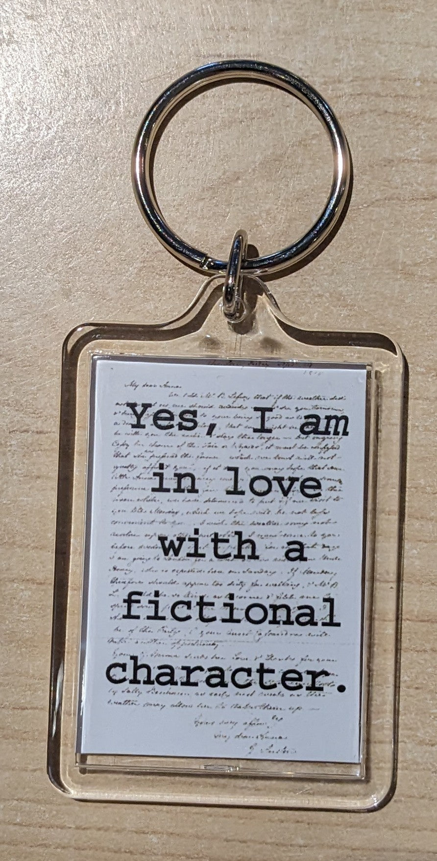 "Yes, I am in love fictional character" Keychain