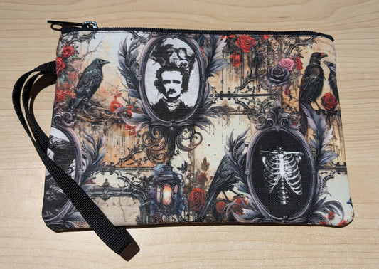 Edgar Allan Poe Among the Roses Collage Pencil Case/Wristlet/Purse