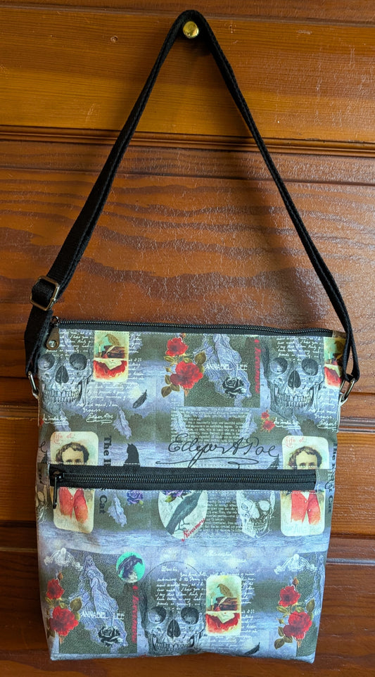 Edgar Allan Poe Among the Roses Crossbody Bag