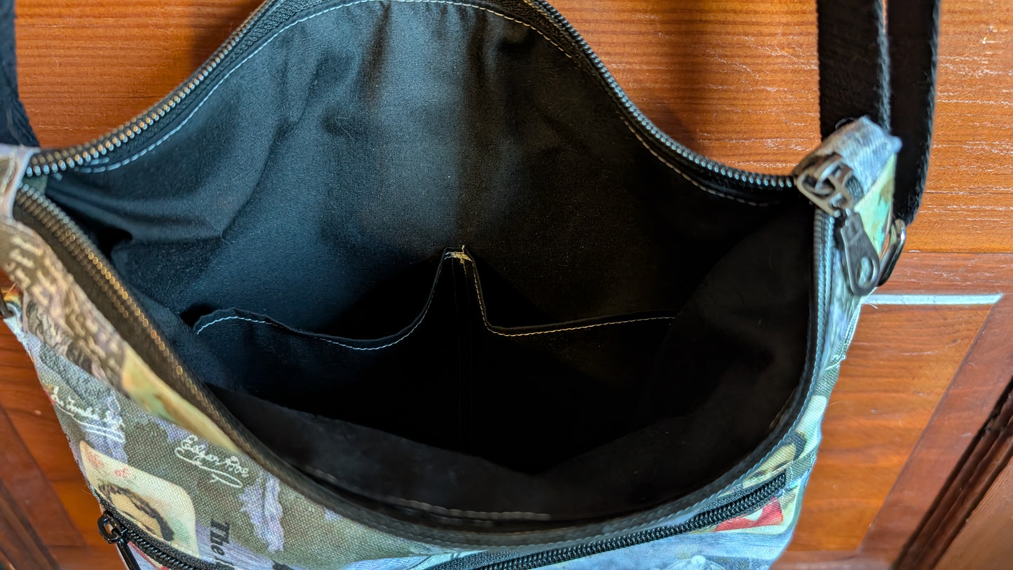 Edgar Allan Poe Among the Roses Crossbody Bag