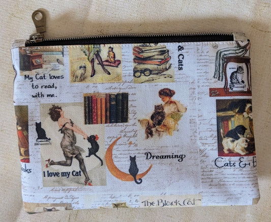 Booklovers & Lovable Cats Collage Pencil Case/Purse