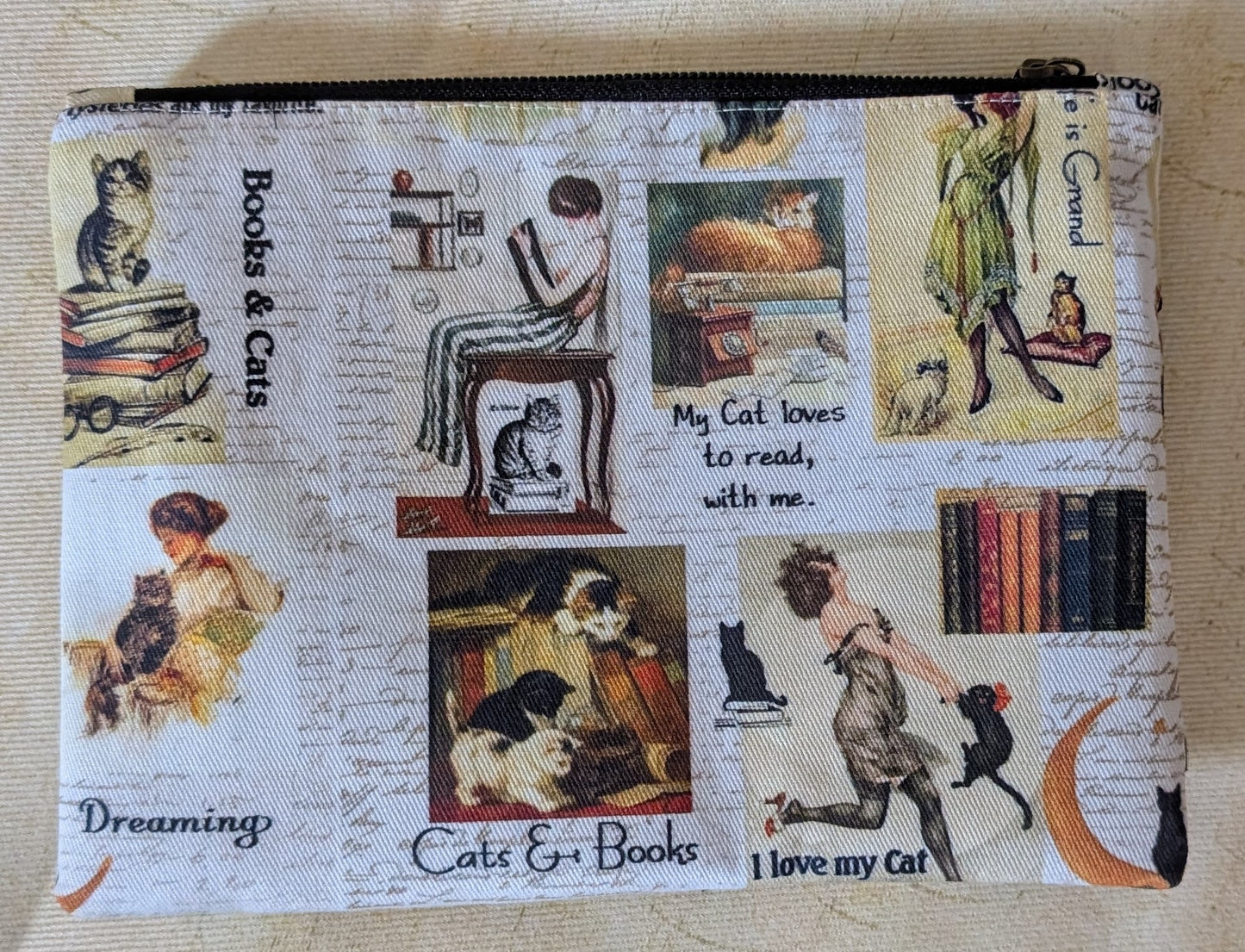 Booklovers & Lovable Cats Collage Pencil Case/Purse