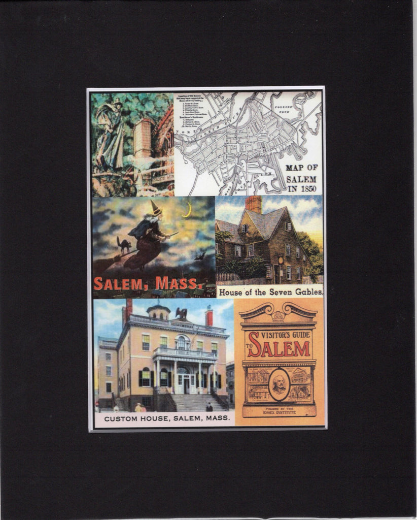 SALEM, MASS Collage Matted Print : 5x7 in 8x10