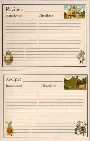 Recipe Cards Pack ~ Historic Salem-16 cards/4d : 4.25 x 5"