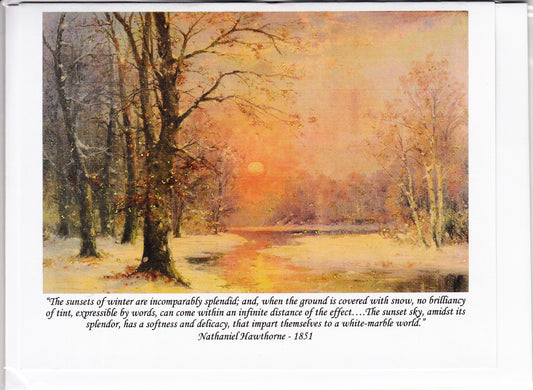 Sunsets of Winter Hawthorne Quote Glitter Card