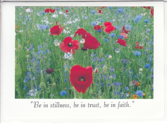 "Be in stillness, be in trust, be in faith" Channeled Angel Message Card