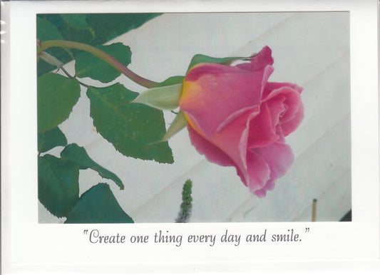 "Create one thing everyday and smile" Channeled Angel Message Card