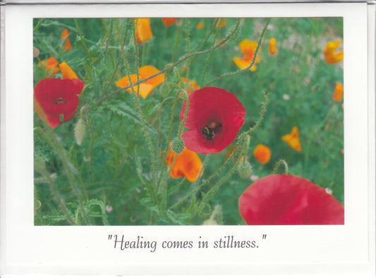 "Healing comes in stillness" Channeled Angel Message Card