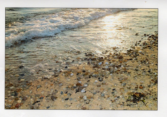 Herring Cove Beach Stones Photo Glitter Card