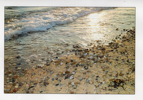 Herring Cove Beach Stones Photo Glitter Card