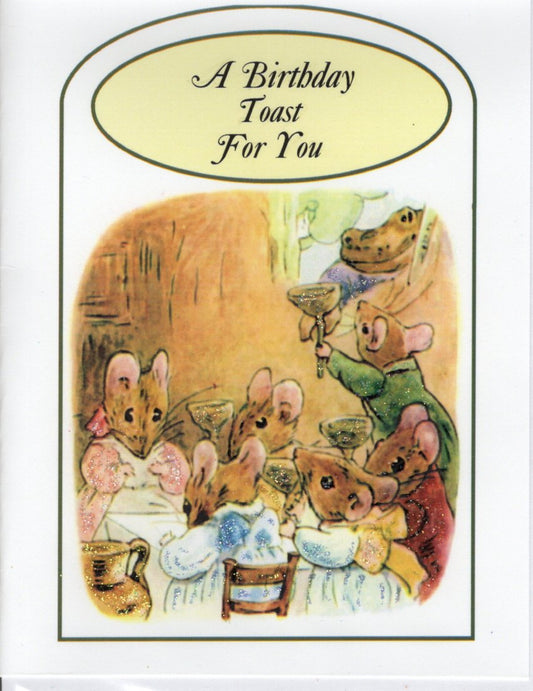 A Birthday Toast for You Glitter Card
