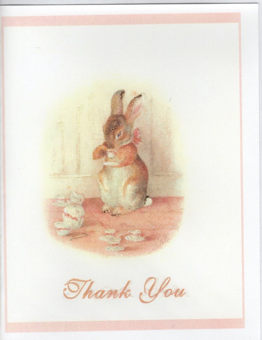 Miss Bunny's Tea ~ Thank You Glitter Card