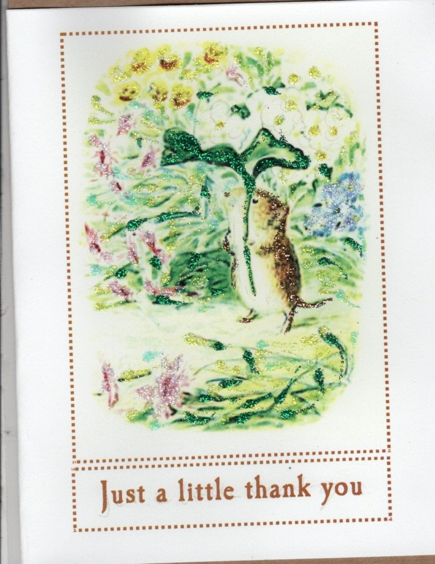 Just a little thank you Mouse Glitter Card