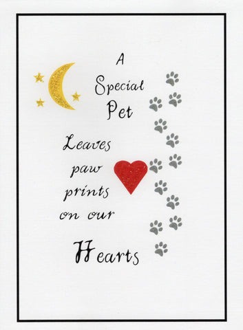 Paw Prints on Our Hearts Card