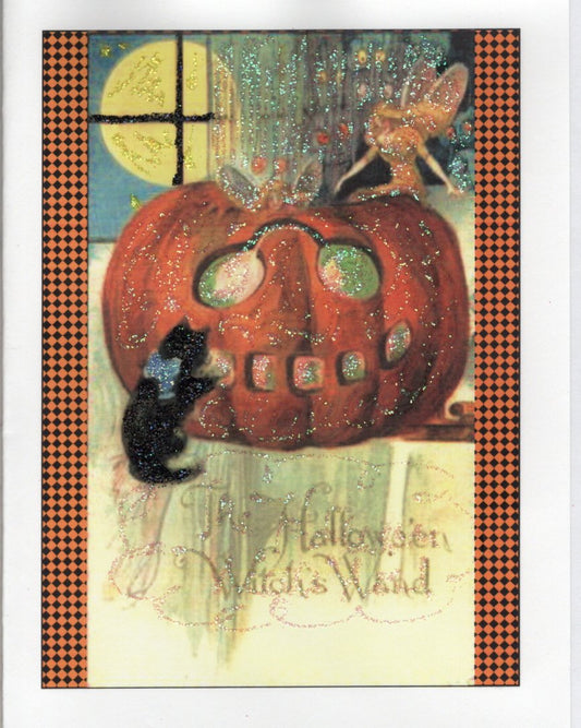 The Halloween Witch's Wand Glitter Card