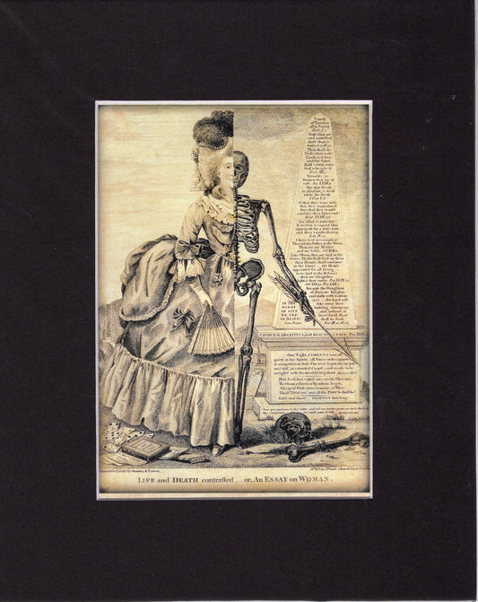 Life and Death Contrasted or an Essay on Woman Black Mat: 5x7 in 8x10