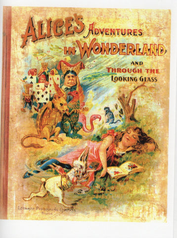 Alice's Adventures in Wonderland and Through the Looking Glass Book Cover Note Card