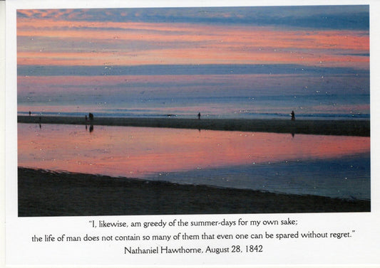 "Greedy of the Summer" Nathaniel Hawthorne Glitter Card - blank : 5x7
