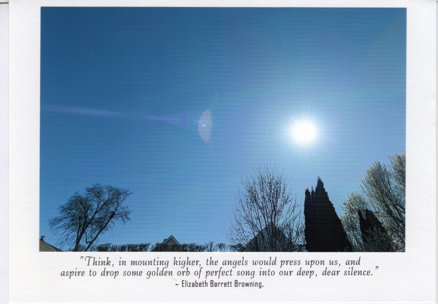 Elizabeth Barrett Browning's Angels & Orb Quote Photograph Card