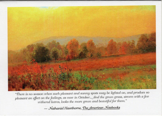 Hawthorne's "October" Quote Glitter Card : 5x7 blank