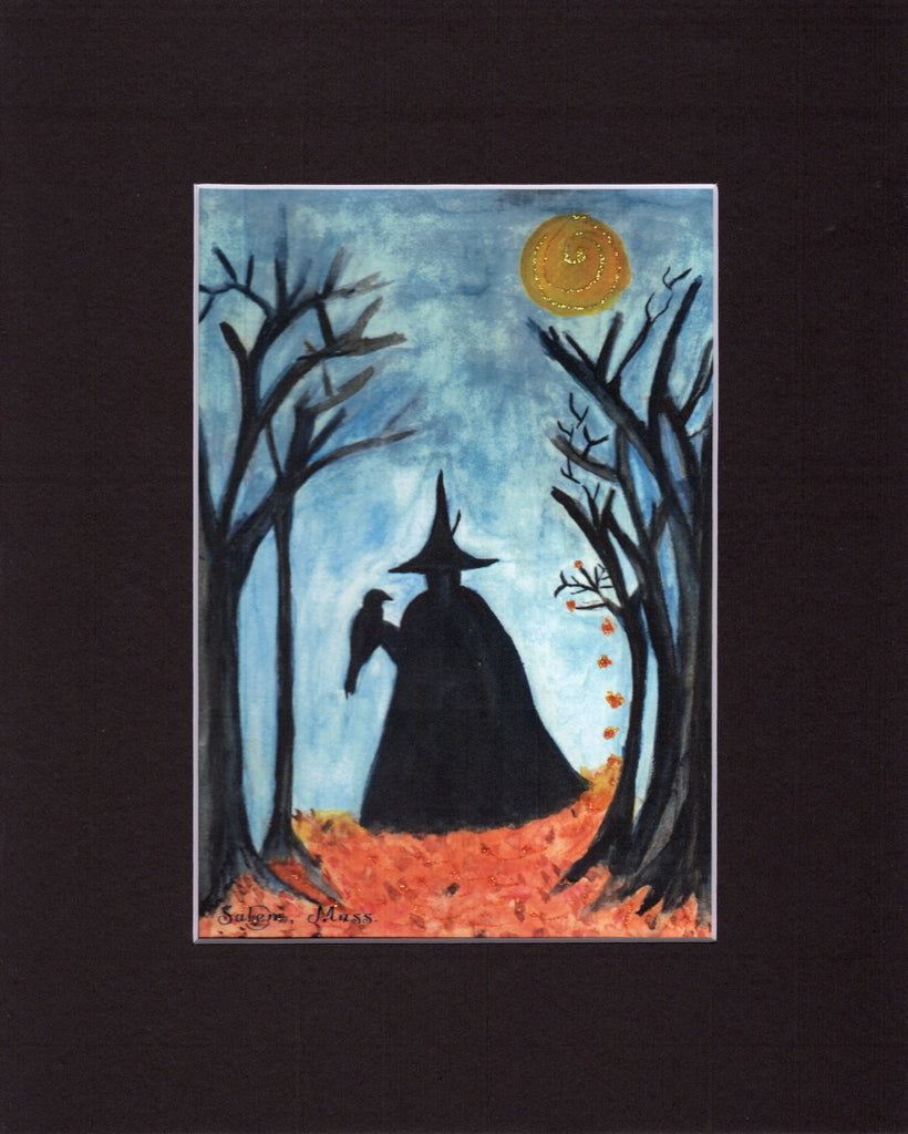 Bewitching Hour Watercolor Matted Glitter Print 5x7 in 8x10