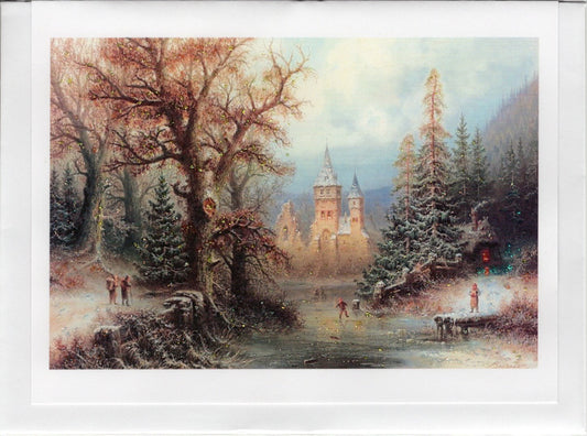 Fairy Tale Winter Landscape Glitter Card