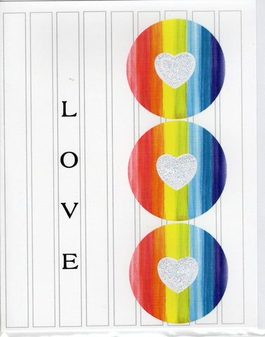 LOVE Rainbow Heart Glitter Card