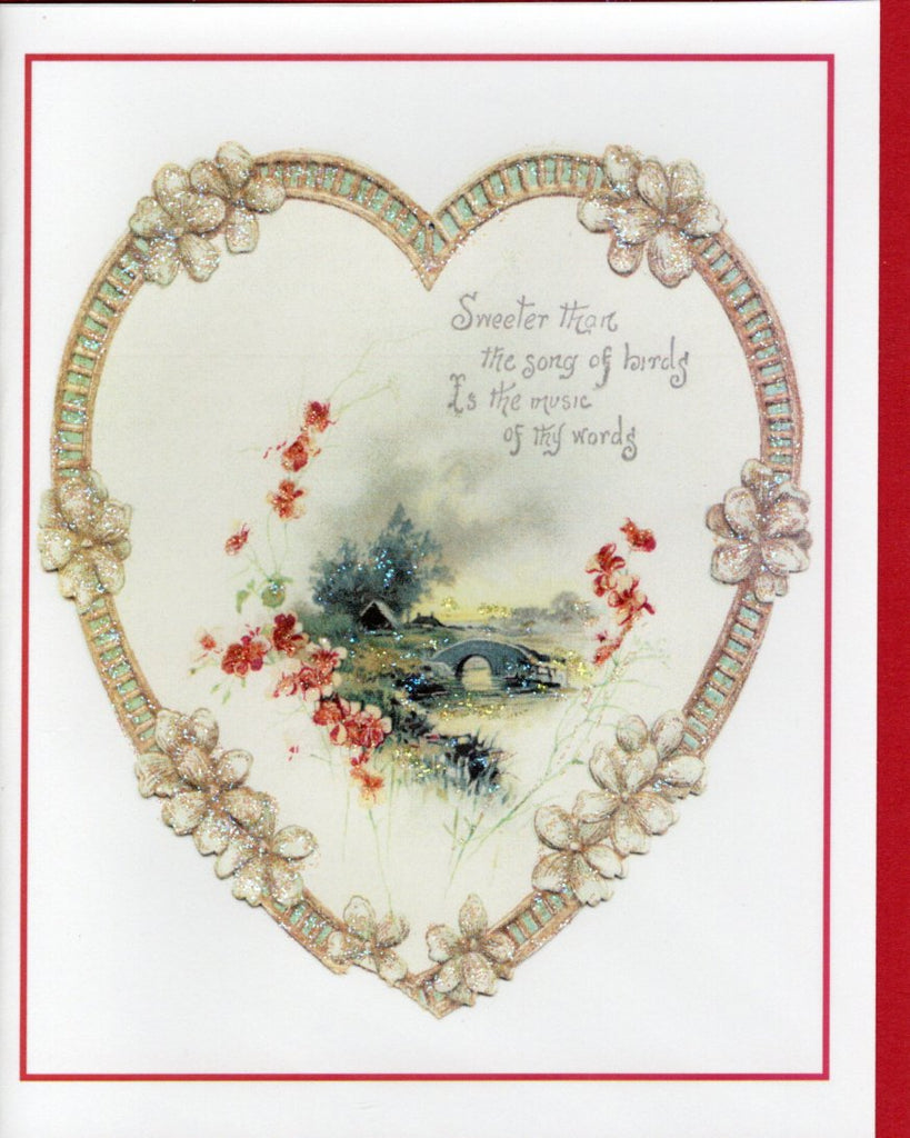 Music of thy Words Heart Glitter Card