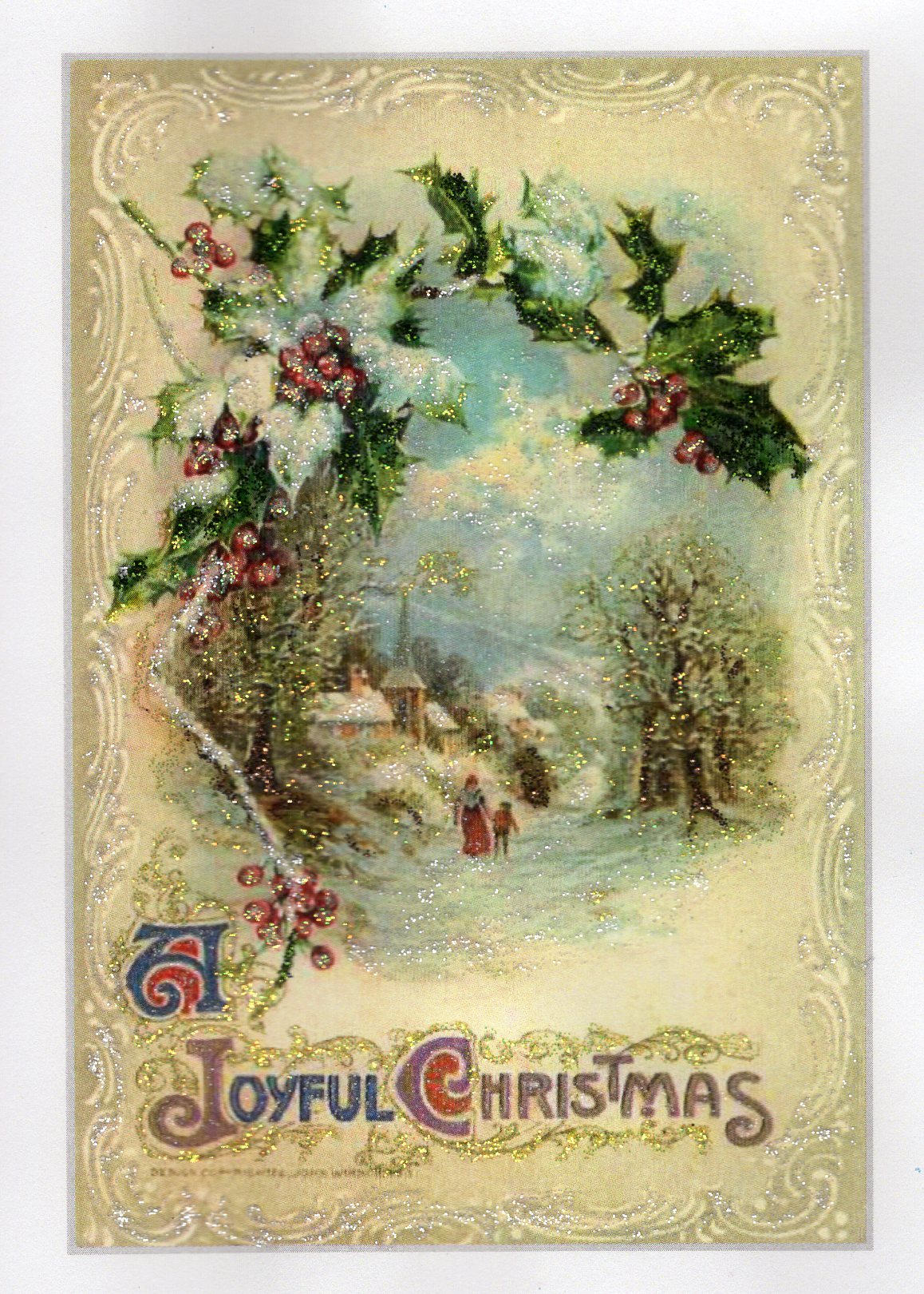 A Joyful Christmas Pastoral Glitter Card