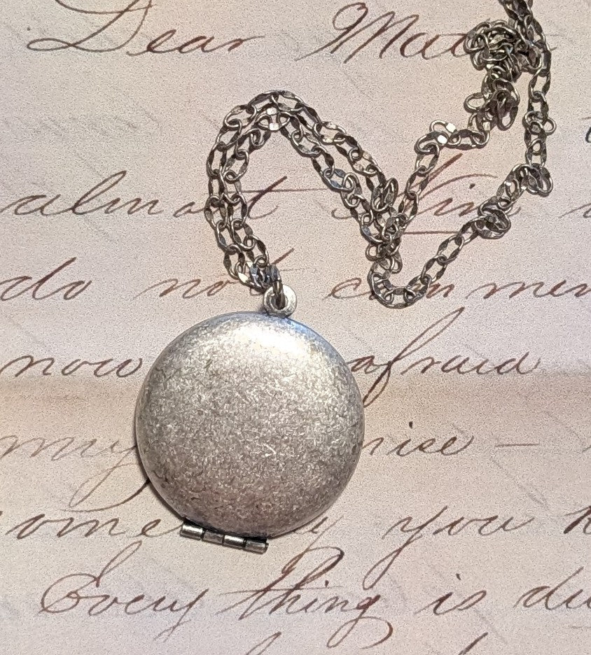 Victorian Silver-plated Brass Locket Necklace