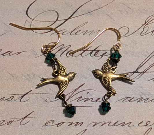 Sparrows in Flight Earrings