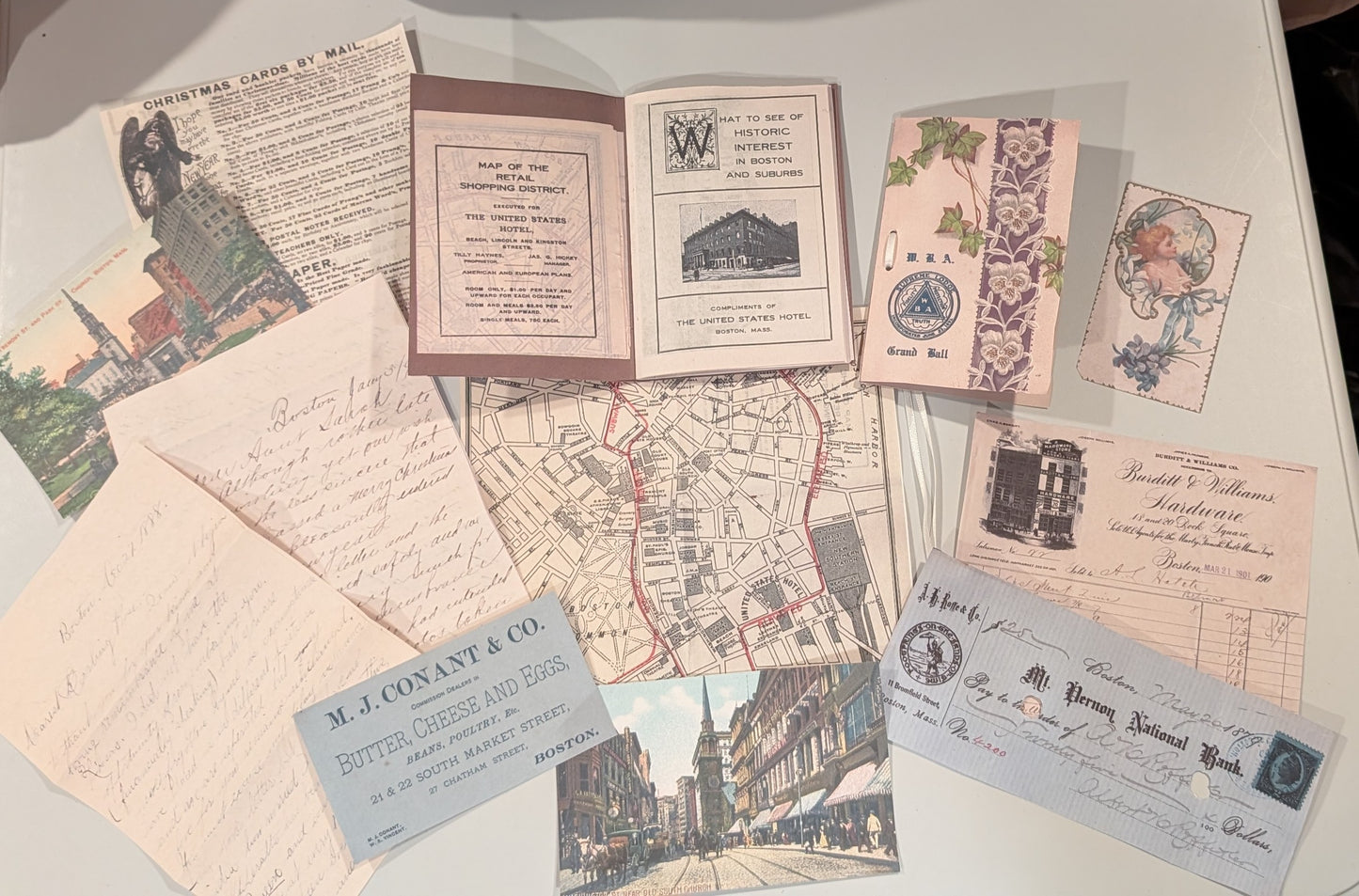 VICTORIAN BOSTON EPHEMERA 12PCS-REPRODUCTION : 12 PIECES 12