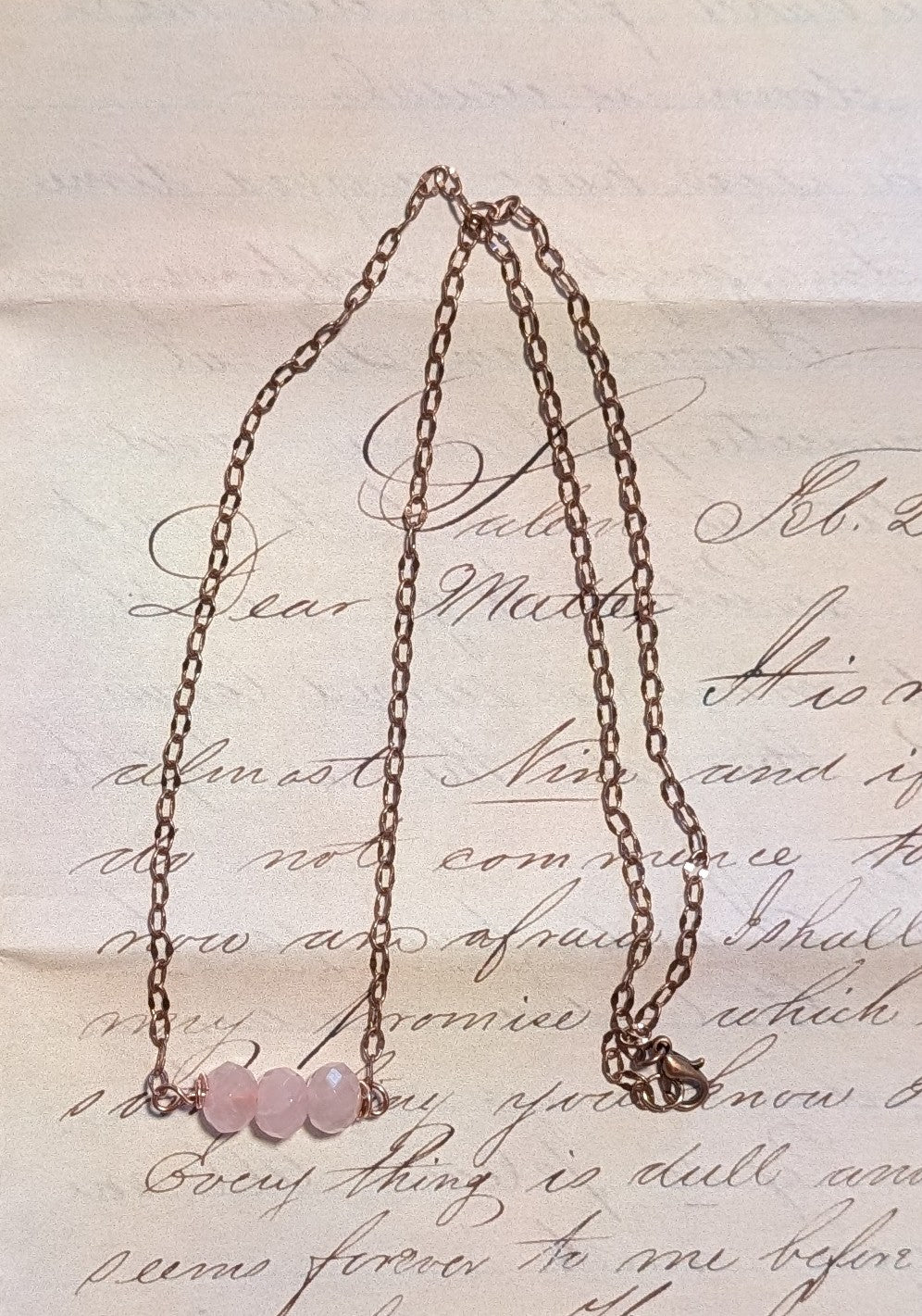 Rose Quartz Harmony Copper Necklace