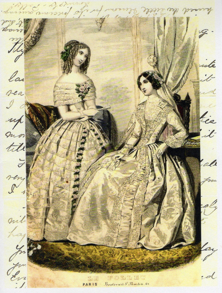 1860s Paris Fashion Print Note Card