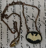 Victorian Bat Cameo Necklace