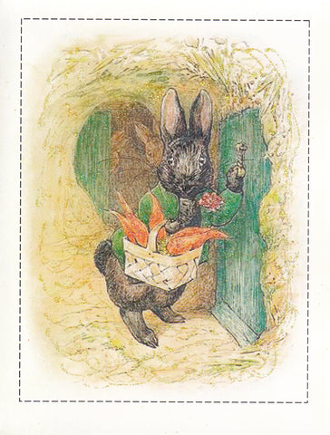 Black Rabbit Brings Carrots Glitter Card
