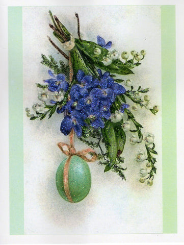 Bouquet of Spring Floral & Easter Egg Glitter Card