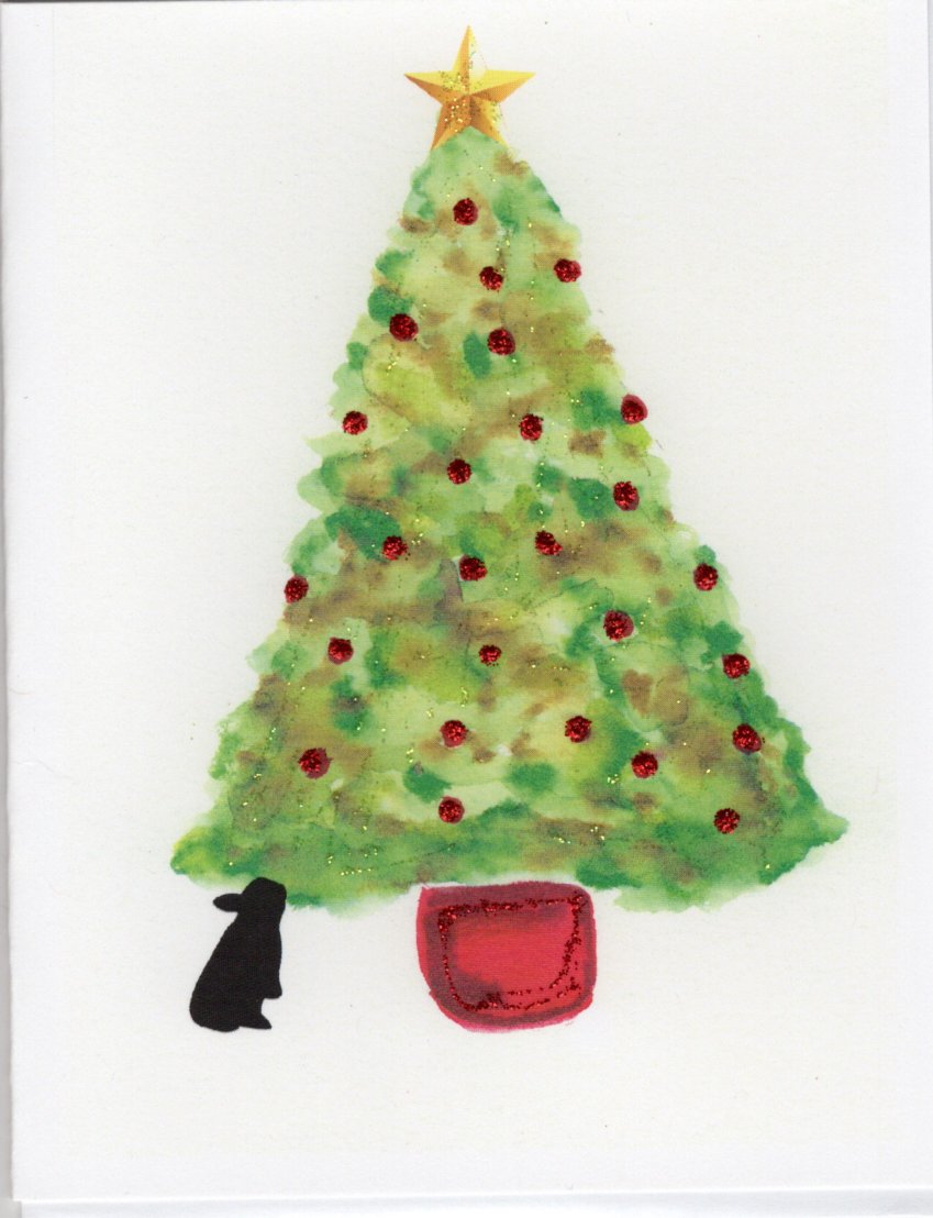 Bunny Under Tree with Star Holiday Watercolor Glitter Card – The Marble Faun Books & Gifts bunny-under-tree-with-star-holiday-watercolor-glitter-card-the-marble-faun-books-gifts