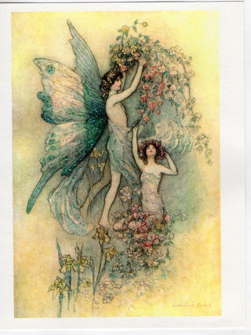 Fairies Among the Roses Glitter Card